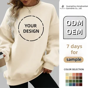 Custom Wholesale High Quality French Terry Crewneck Custom Screen Printing Logo Regular Fit Women Jumper Sweatshirt