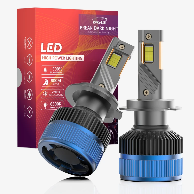 DGLS T13 Led Headlights 400w 40000lm Super Bright T4 Led Headlights H1 H4 H7 H11 Led Headlight Bulb H11 for toyota Innova
