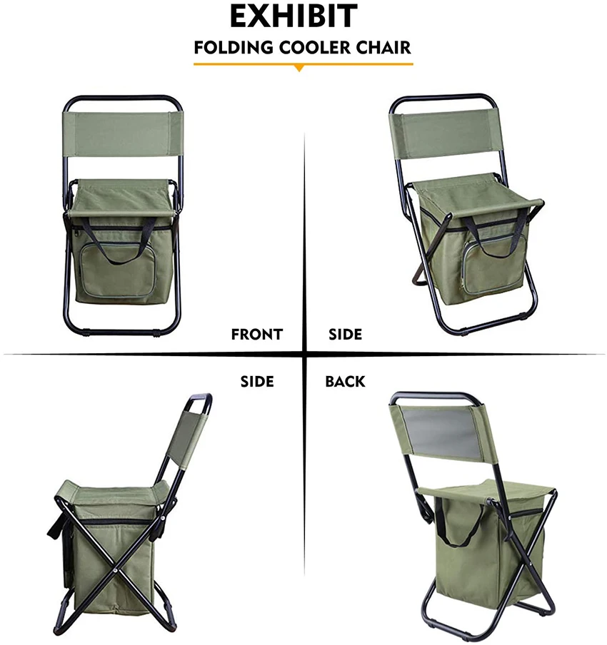 釣り用クーラーバッグ屋外折りたたみ椅子アイスパック付き新しい