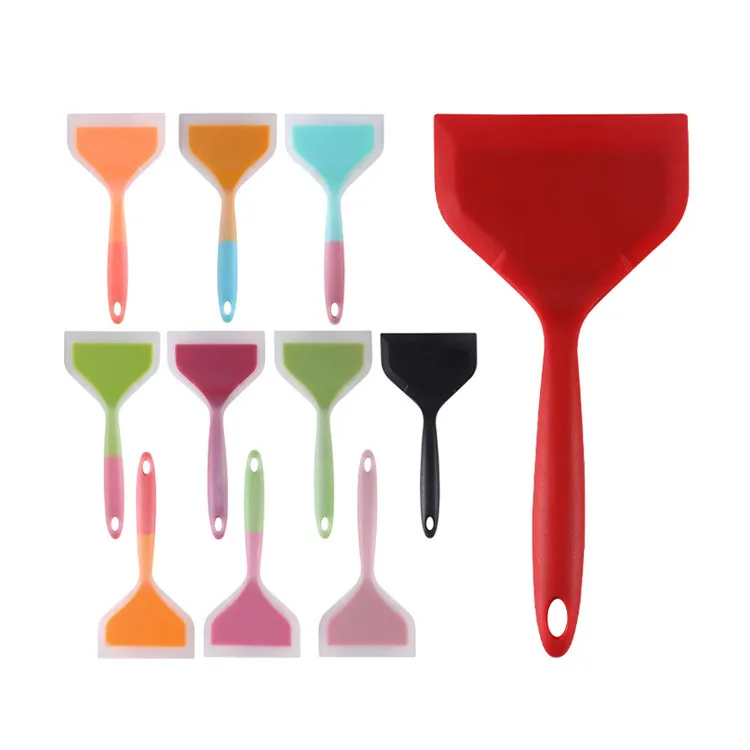 Wide Silicone Spatula,Nonstick Pancake Shovel with Short Handle