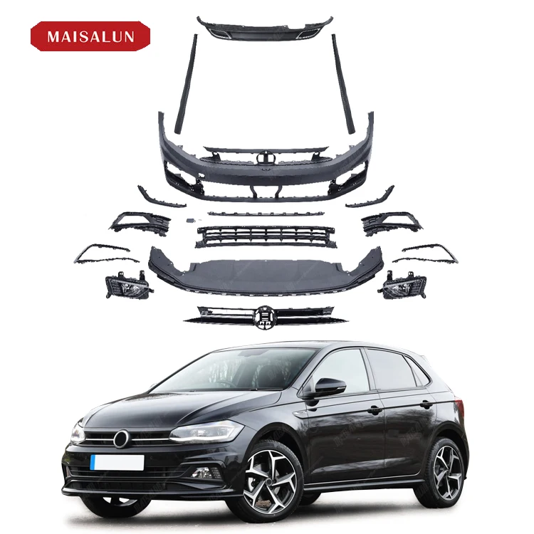 MAISALUN Auto Parts R Line Style Body Kit for Volkswagen VW POLO 2019  Front Bumper Car accessory Kit