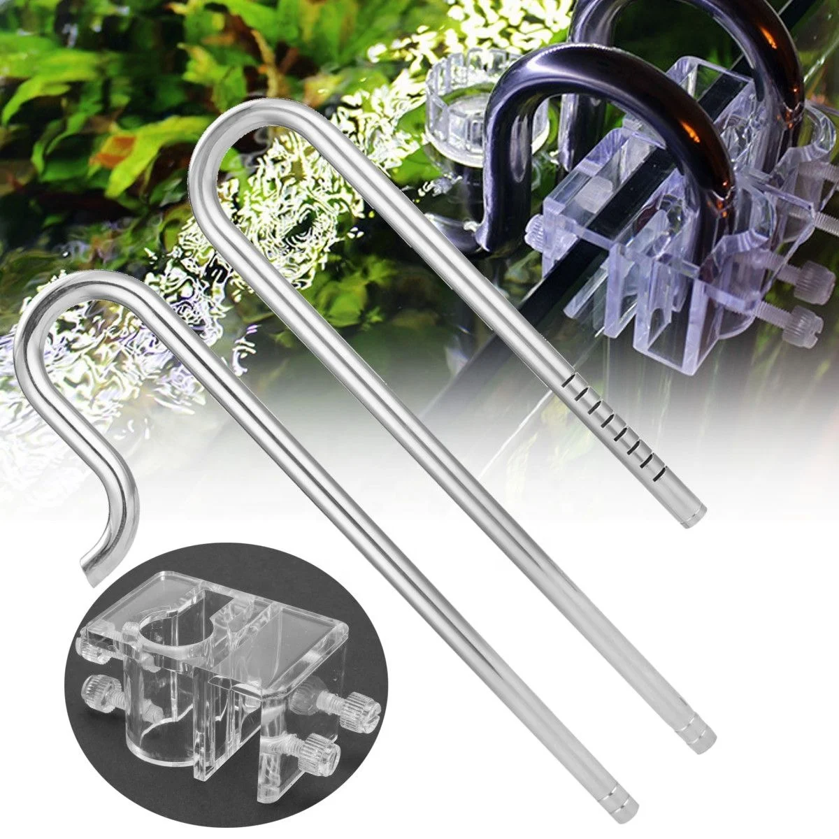 Stainless Steel Lily Inflow Outflow Pipes for 16/22mm Fish Tanks