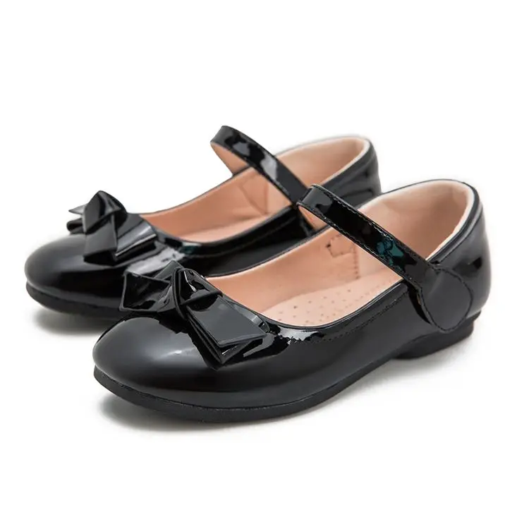 Заводская цена, детская черная кожаная обувь, обувь принцессы для маленьких девочек, обувь на мягкой подошве