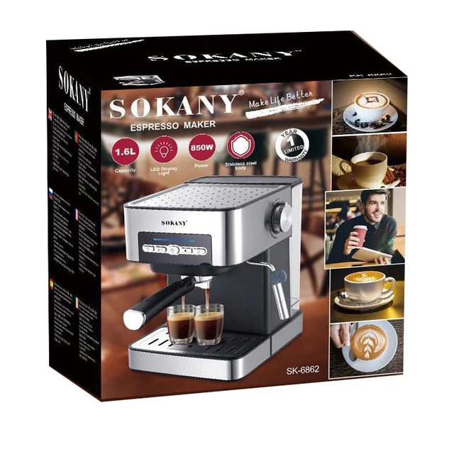 Sokany machine à café italienne expresso Sk-6862 850 W
