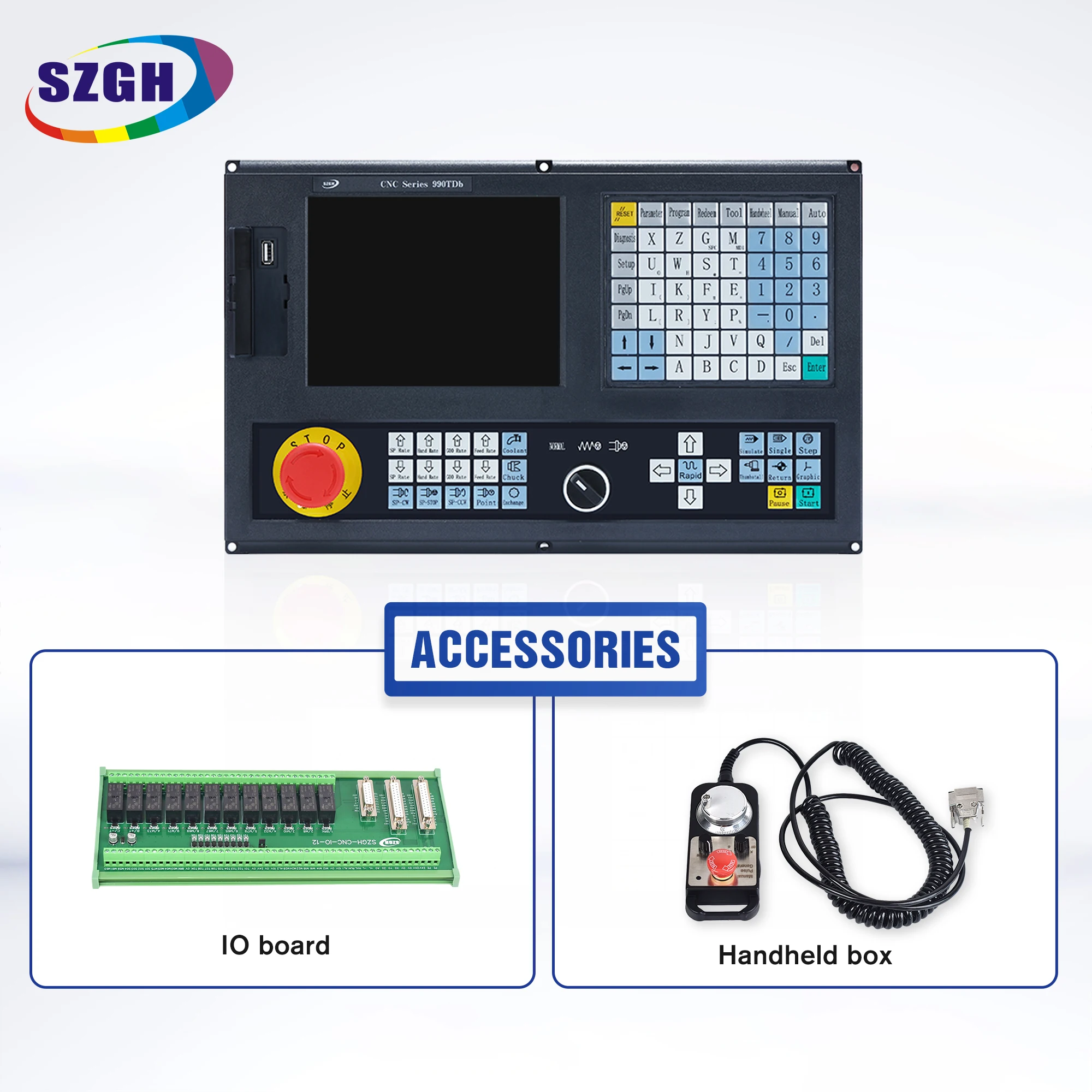 SZGH Cnc Controller with Servo Motors 2 Axis CNC Controller Usb Motor Speed Controller for Lathe Turning Atc Plc