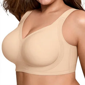 Bell-fenny Solid OEM ODM Everyday Supportive Wireless Push up Bra Full Coverage Jelly Wire Free Seamless Plus Size Bra