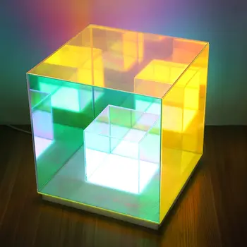 3d Magic Cube Table Lamp Rgb Cube Projection Lamp With Remote Led ...