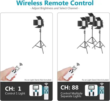 Neewer 2 Packs Advanced 2.4G 660 LED Video Light Photography Lighting Kit with Bag detail image