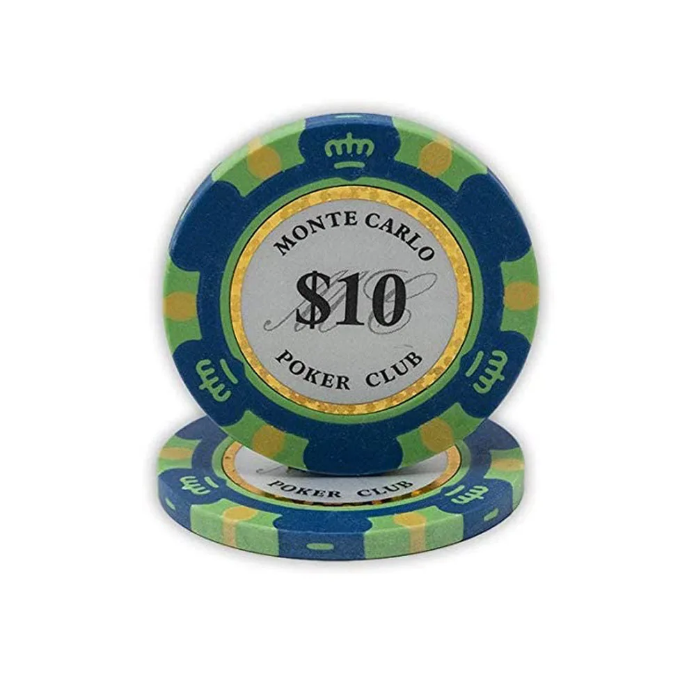 New Design Blank Number Custom Poker Chips Set 14 Gram Clay Monte Carlo