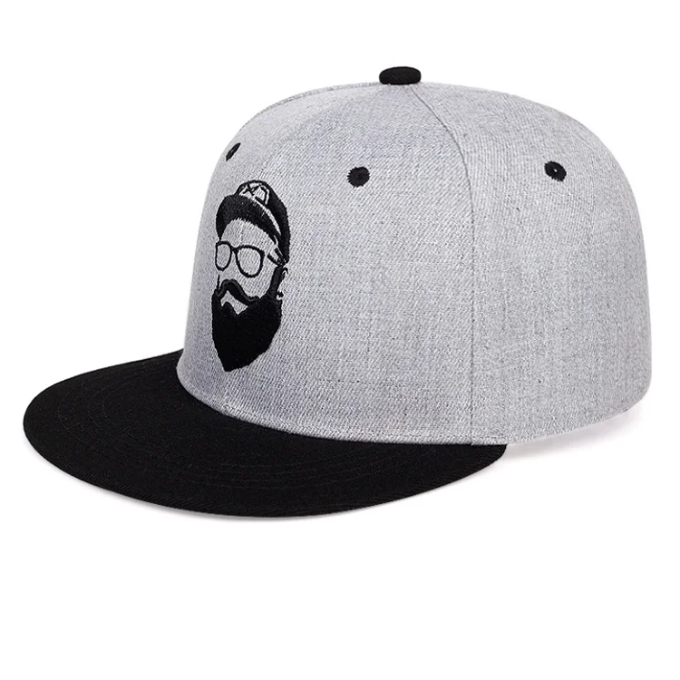 F-1021 Fashion Spring Summer Beard Old Man Embroidered Dad Hat Women Men Snap Back Baseball Cap Adjustable Cotton Trucker Hat
