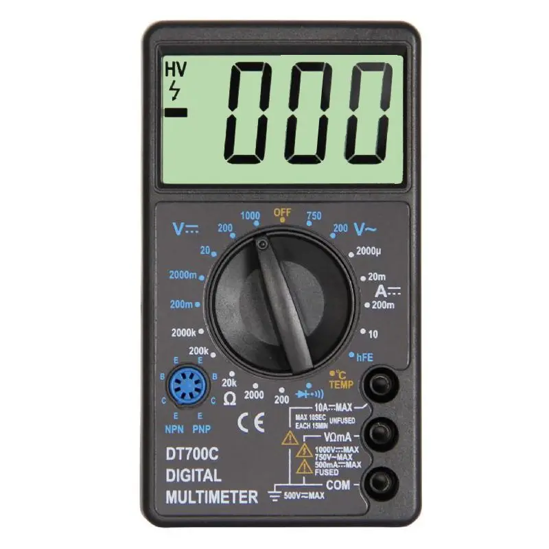 Pocket Digital Multimeter DT700C with Large Display Screen and Temperature Function