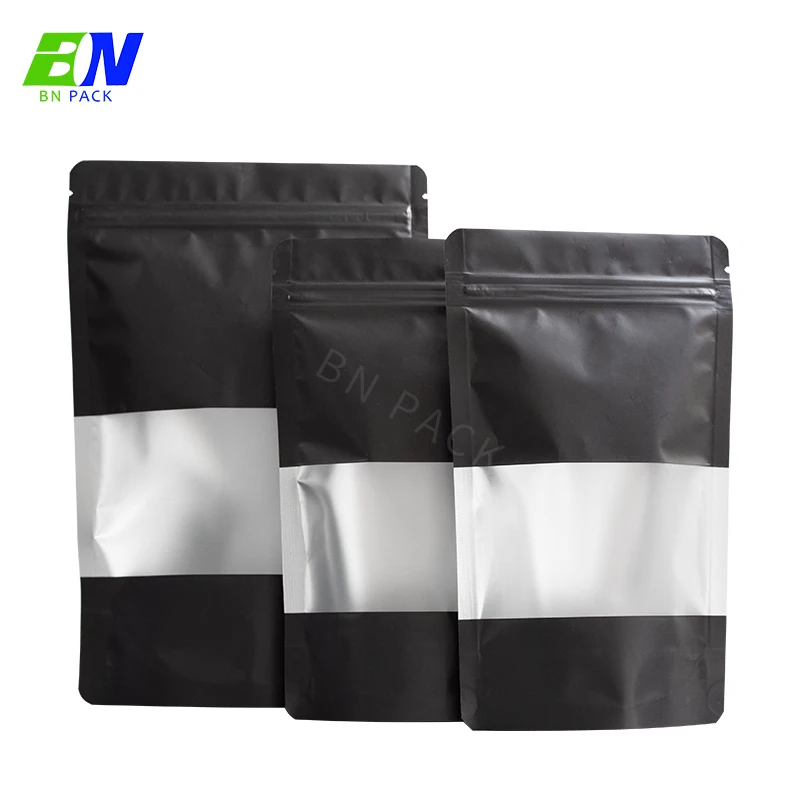 Matte black finished UV spot printed custom coffee drip bag coffee packaging