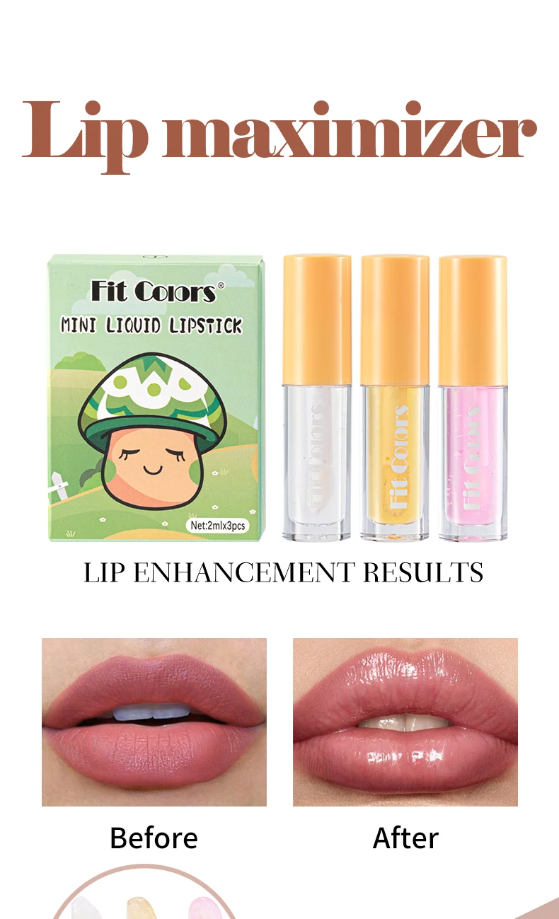 Fit Colors 3Pcs/set Mini Matte Velvet Lip Gloss Waterproof Long-lasting Matte Liquid Lipstick Cosmetic Beauty 24 Hours Makeup