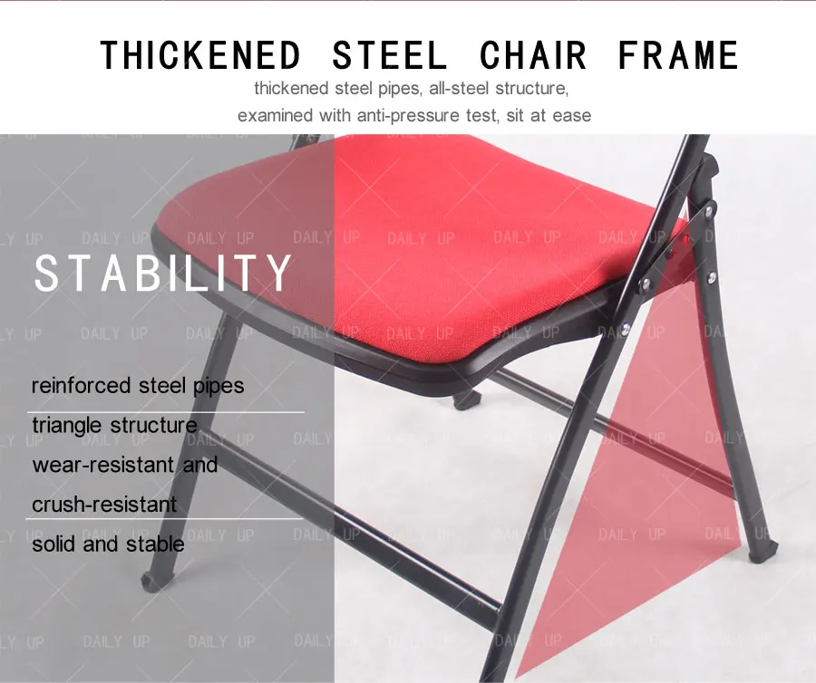 Wholesale Cheap Folding Chair Metal Frame Leisure Chair With Cushion And Footrest student desk and chair