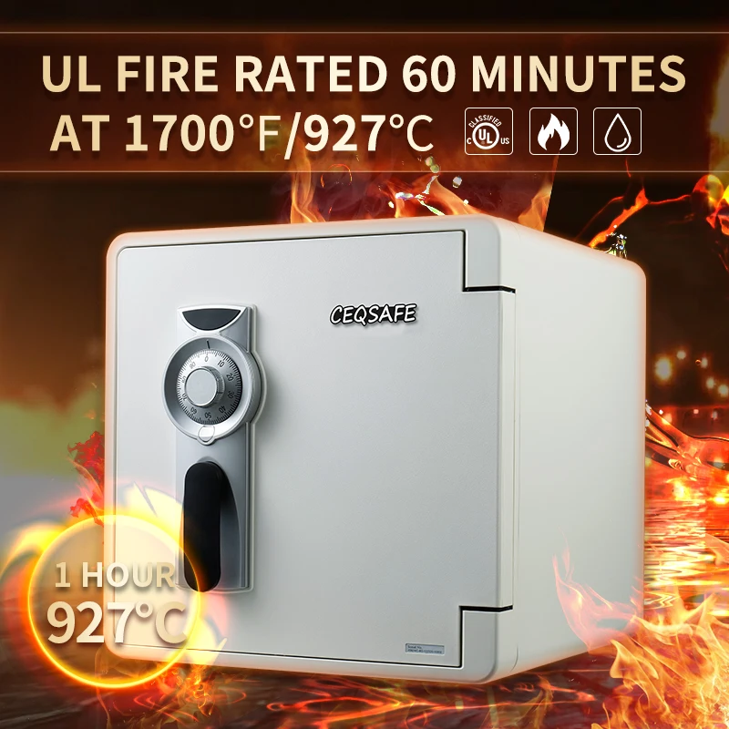 CEQSAFE Waterproof Safe Fireproof Safe Box  Electronic Digital Money Deposit Safe Box Fingerprint Mechanical Combination Lock