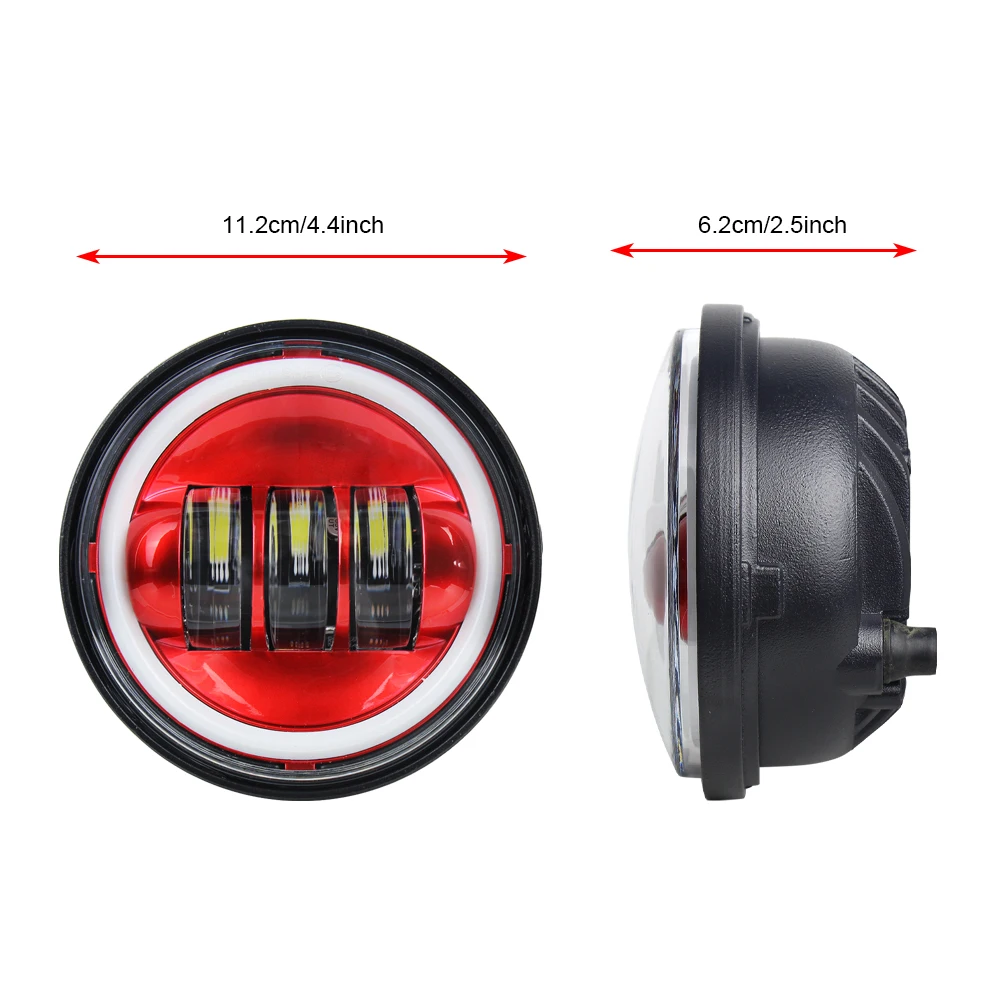 7 INCH RED HALO LED PROJECTOR HEADLIGHT+ 4.5 INCH FOG LIGHT + MOUNTING BRACKET FOR MOTORCYCLE SET