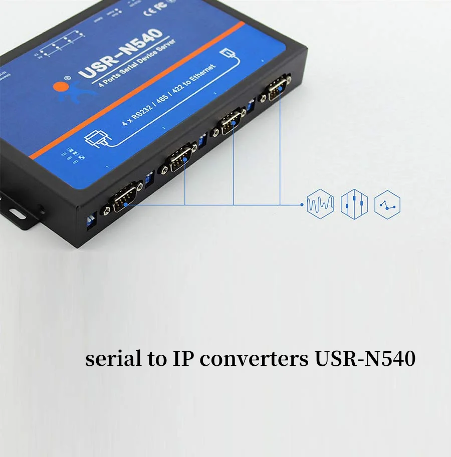 USR-N540 Serial to Ethernet Converter: 4 Ports RS232/RS485 Modbus ...