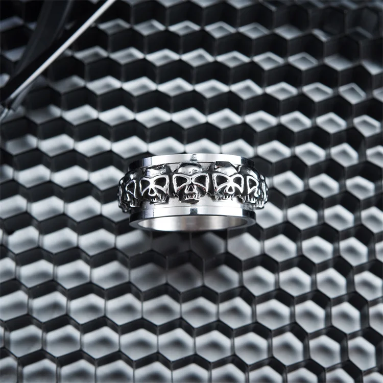 HANABASS Vintage Skull Ring Mit Geheimem Fach Gesch Produktbild-Vorschau 8