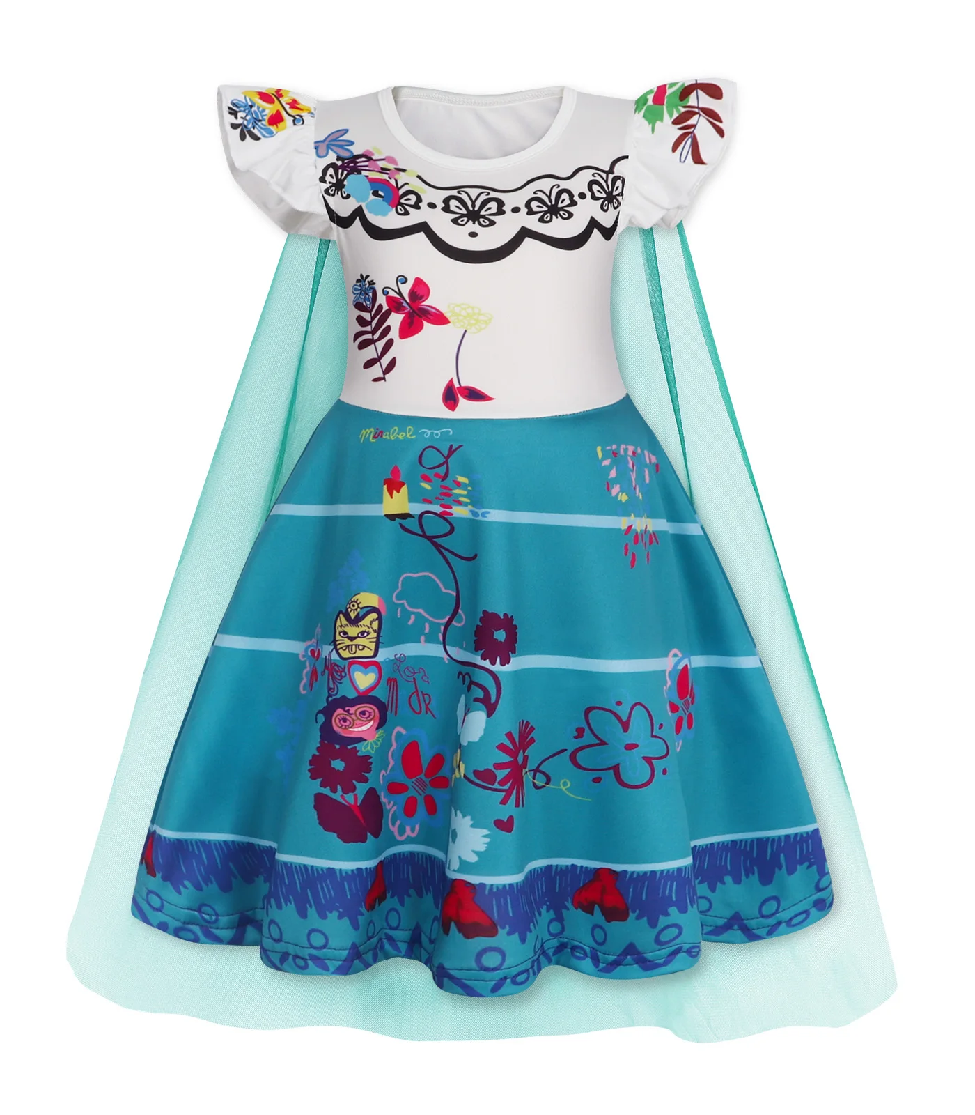 strapless open back dress Blue Happy Princess Milk Silk Flutter Dress
