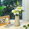 Jin Yan Ceramic Vase with Green Lilies