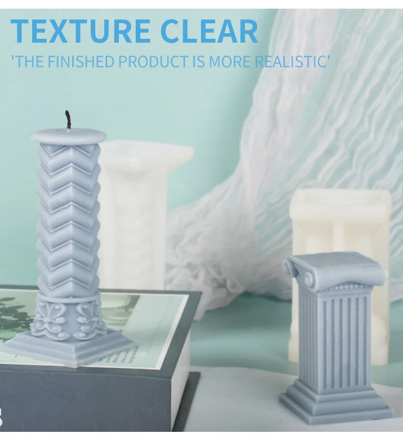Dumo Roman Column Candle Mold 3d Plaster Epoxy Resin Modern Home Decor