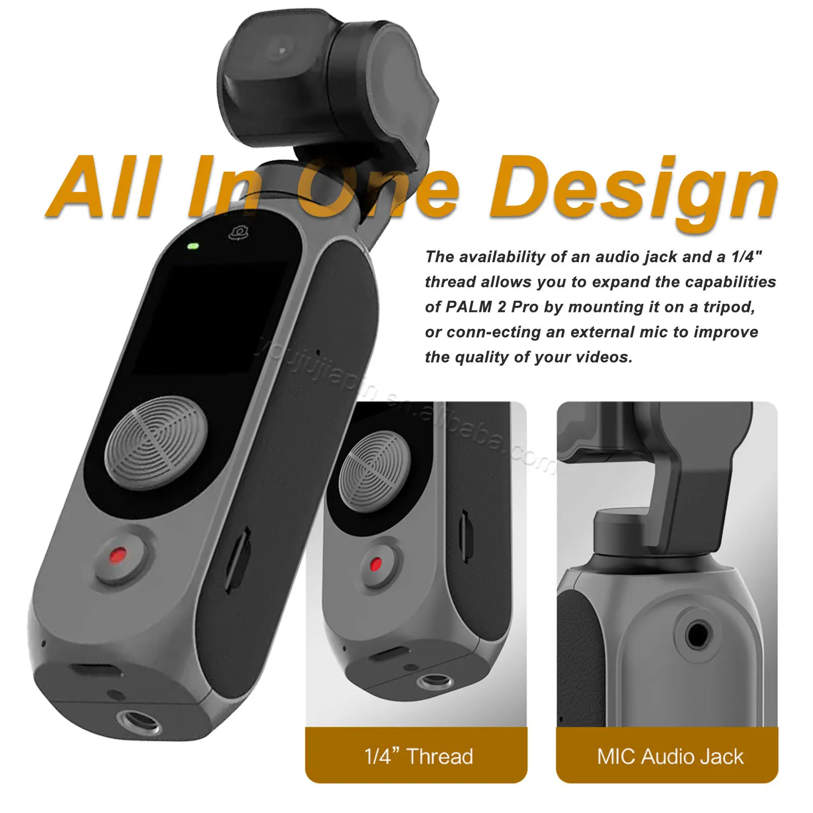 FIMI PALM 2 PRO - Mini 3-Axis Stabilized Camera with 4K Video
