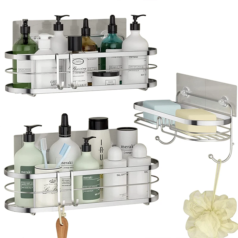 Stainless Steel Showergem Shower Caddy Basket Bathroom Organizer Pack ...