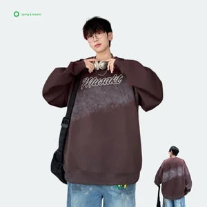 New Spring Autumn Men Crew Neck Solid Printed Knitted Breathable Quick Dry Regular Sleeve Sporty Comfortable Loose Fit Pullover