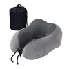 Dark gray neck pillow + storage bag