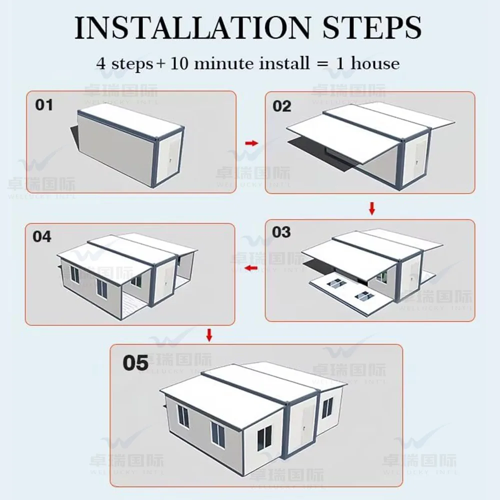 Luxury Expandable Mobile Container House Prefabricated Fireproof Living Cabin Quick Installation Sandwich Panel Contemporary
