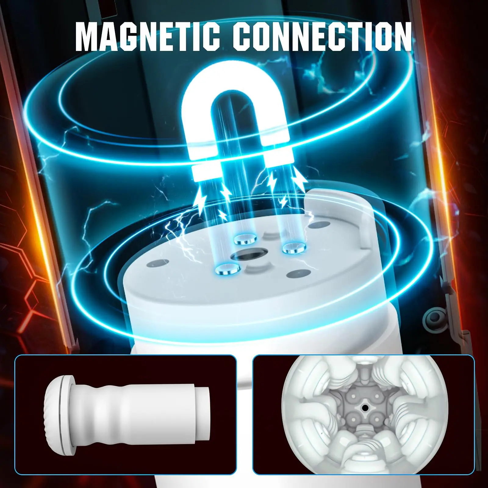 Powerful Multi-Fruit Thunder Wind Cup Male Masturbator with Gentle Sucking Super Vibraition Heating & LCD Features
