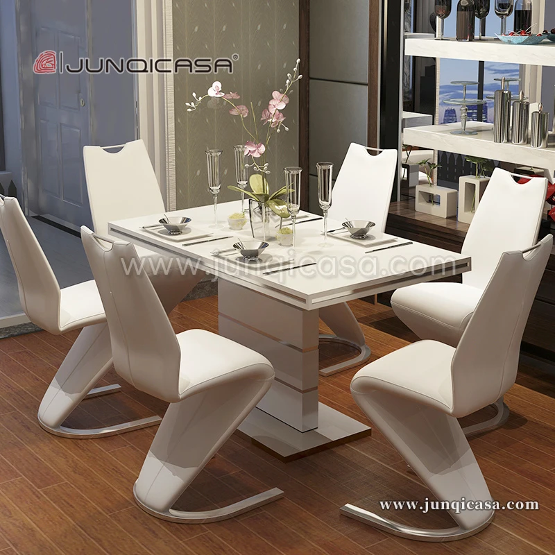 Fashion Luxury Rectangle Extendable Dining Table Modern Home Furniture Marble Dining With Chairs