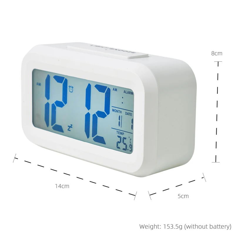Wholesale Electronic Gifts Date Calendar Temperature Snooze Button Battery Operated Rectangle Smart Digital Alarm with Night