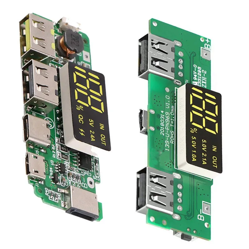 power bank pcb module circuit board PCBA lithium battery QC flash charging mobile power supply diy board 5V 2.1A 2.4A booster
