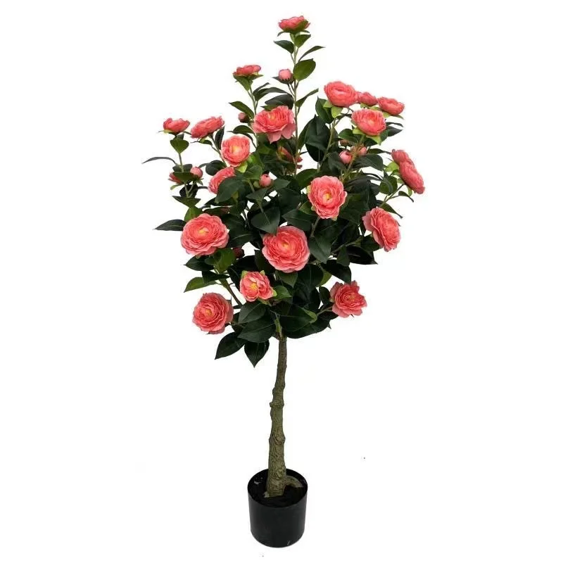 Customized High Density Camellia Tree Multiple Colors Fabric Camellia Tea Rose Flower Tree for Wedding Decor Flower Tree