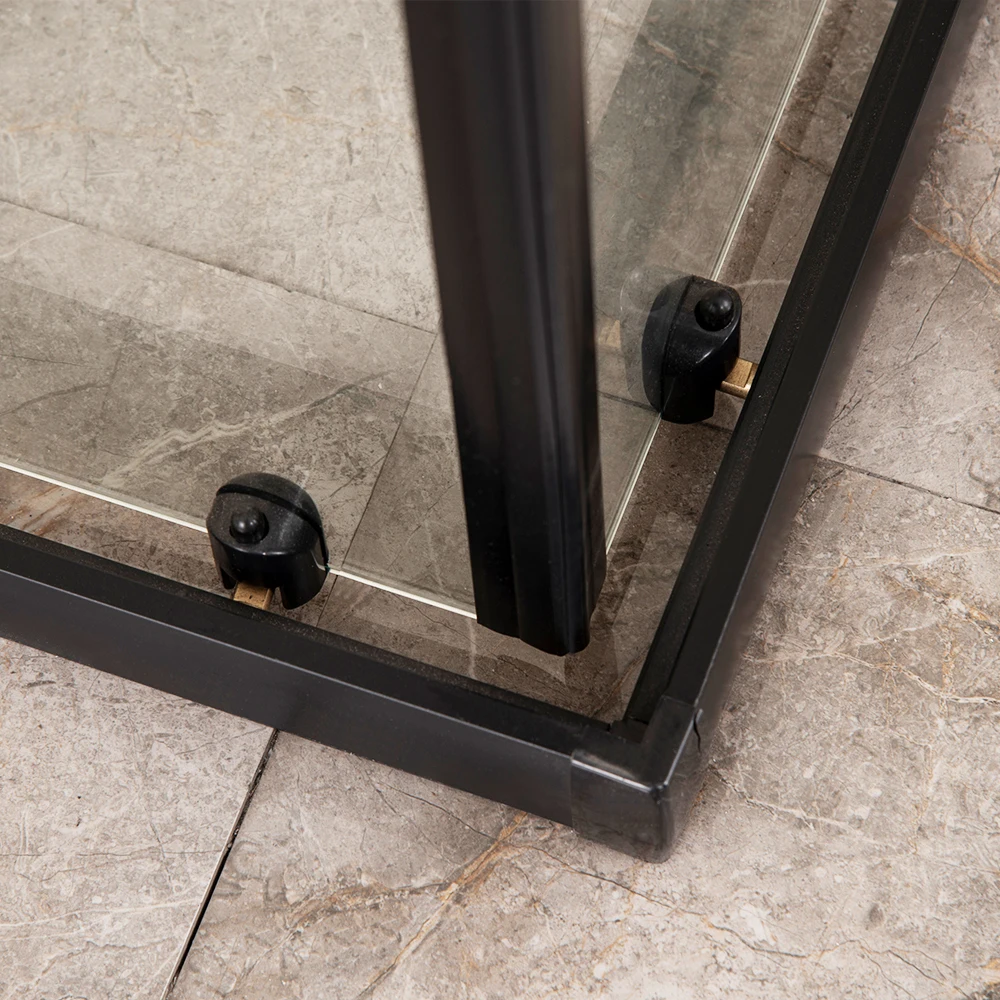 Factory Direct Price square Sliding Shower Door Shower Enclosure 90x90 with 6mm Tempered Glass Black Color Aluminum Frame
