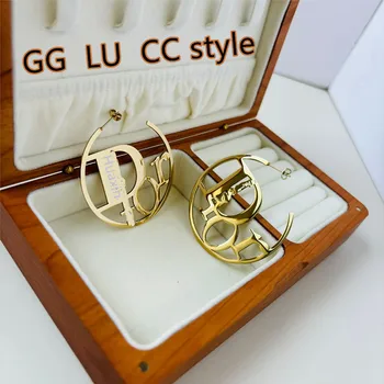 Get Latest Price Luxury Designer Titanium Stainless Steel Jewelry Women Artificial Jewellery Gold Plating Round Earrings