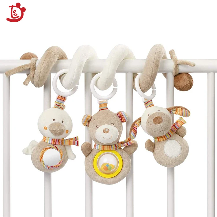 Oem мягкие модные милые Мультяшные подвесные игрушки для детской кроватки, плюшевый медведь, спиральные игрушки для детской кроватки