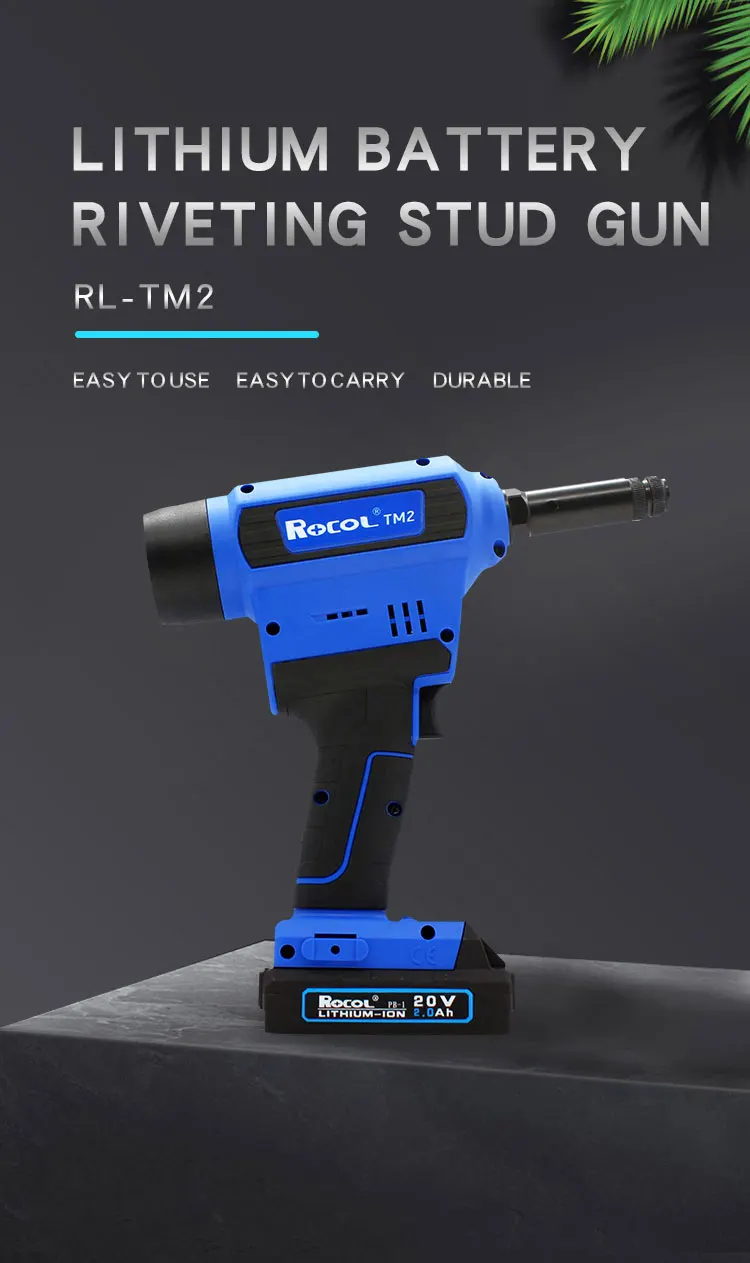 Cordless Li-ion Rivet Gun Rl-tm2 Lithium Battery Electric Riveter Easy ...