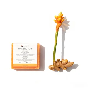 Customizable Logo Low MOQ Turmeric Exfoliating Facial Natural Skin Care Solid Bar Soap