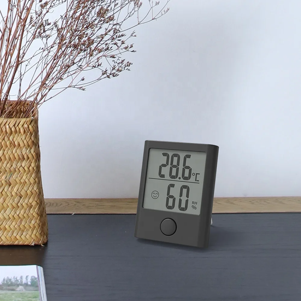 thumbnail image 2 of BALDR Digital Mini Thermo-Hygrometer – Indoor LCD Temperature & Humidity Meter With Large Display, White (B0109TH) 2 of 3