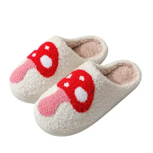 Christmas Festival Open-Toe for Slippers Silver Fur Plush Design Indoor Flat Cotton Lining Thermal Warmth for Men Women White