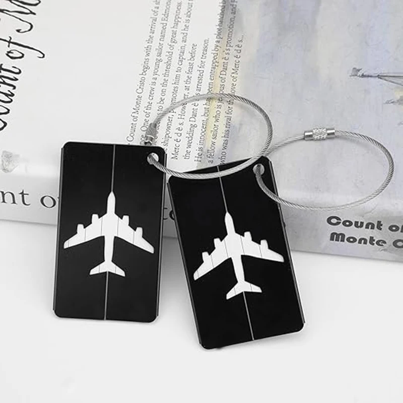 Nylon Coated Aircraft Cable KeyRing with Stainless Steel Wire Screw Lock Keychain Luggage Tags Metallic ID Tag Loop