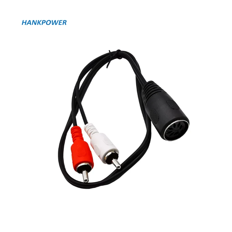 OpenII 7-pins DIN naar RCA-kabel, 7-polige MIDI-stekker naar 2 cinch-stekker, audio-adapter voor Bang Olufsen, Naim, Quad. Stereo-systemen (50 cm