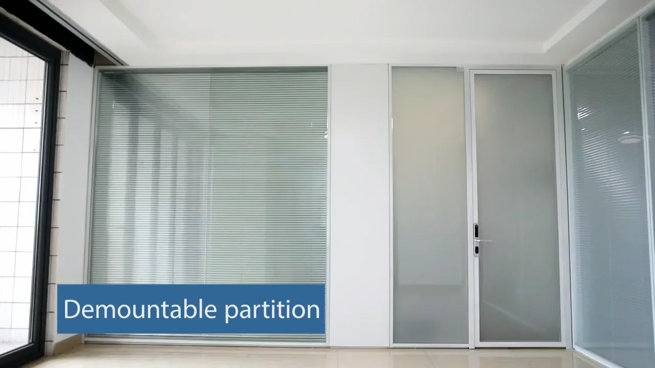 Single Glazed Demountable Space Divider Office Partition Wall Folding ...