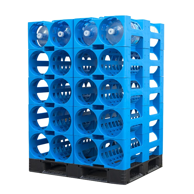 Manufacture Factory Heavy Duty Durable Strong Large HDPE Stackable Metric Modular Bottled 19L 5 Gallon Jug Plastic Water Racks