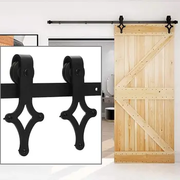 6.6 ft  industrial  heavy duty sliding barn door hardware kit