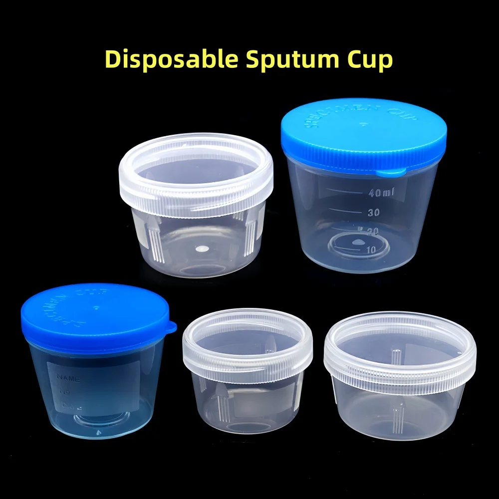 30ml 60ml 100ml 120ml PS Material Sterile Urine Bottle for Laboratory Use Red Urine Sample Container Screw Cap OEM Customizable