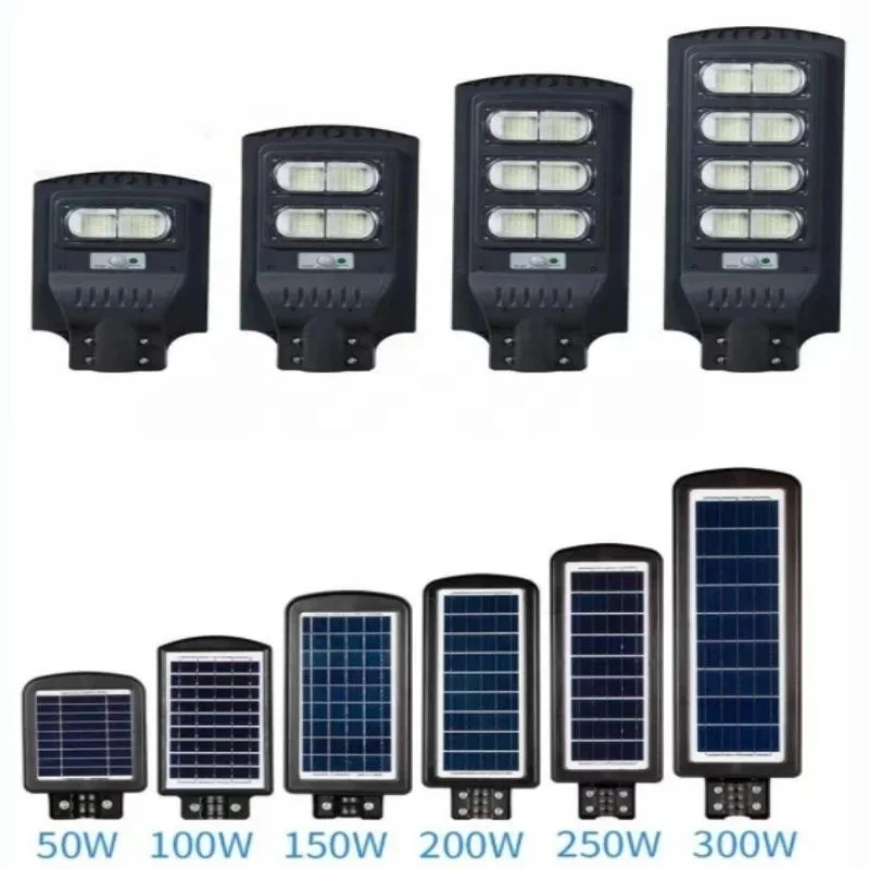 ABS IP65 LED Integrated Solar Street Light High Brightness 6-8m Radar Sensor 200 - 300w