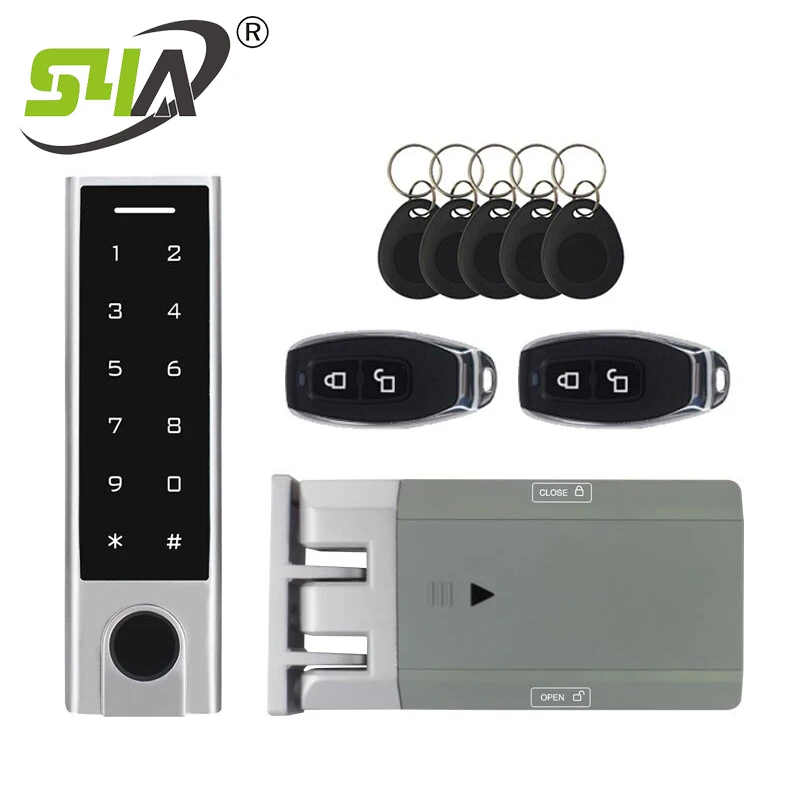 S4A Fingerprint Access Control Kit Wireless Door Lock 433MHz Remote Control Invisible Lock Security Lock with Password Keypad